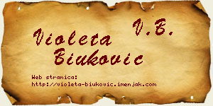 Violeta Biuković vizit kartica